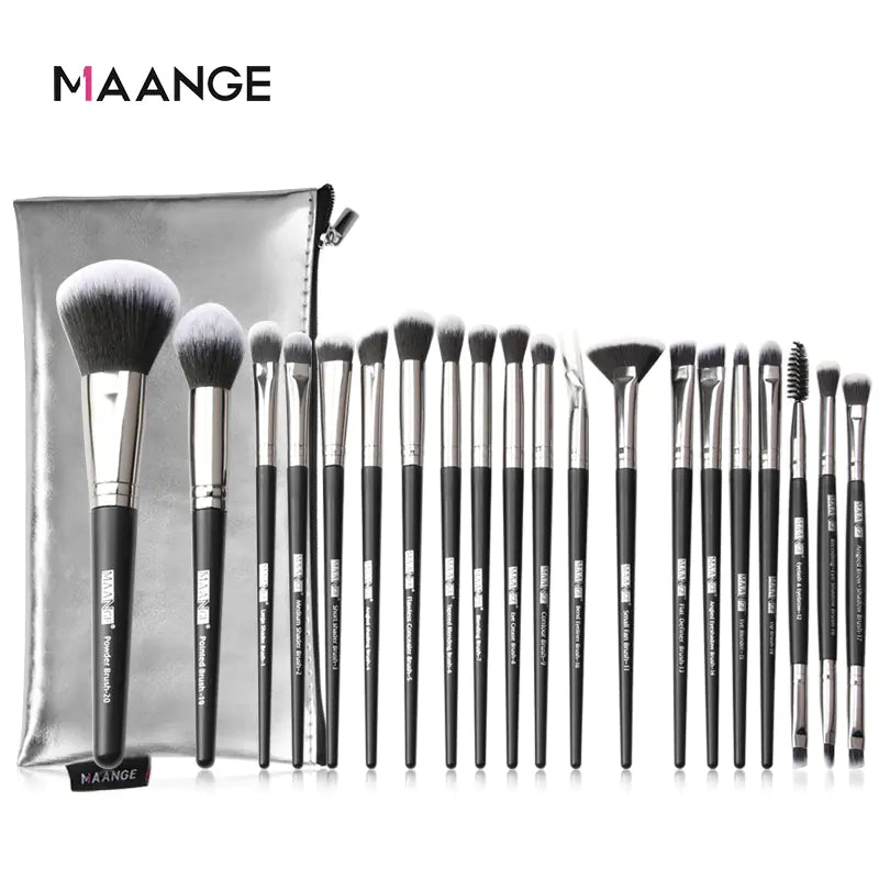 20-Piece Essential Makeup Brush Kit with Bag